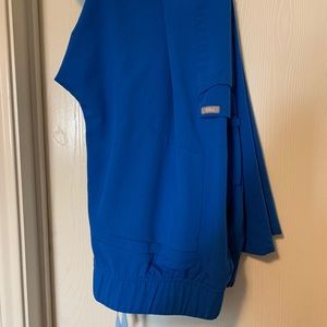 XXL royal blue FIGS scrub cargo pants